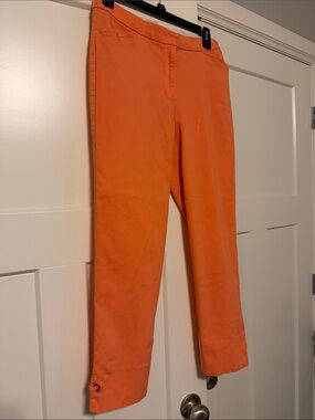 Ruby Rd. Cropped Ponte Jeans in Bright Orange